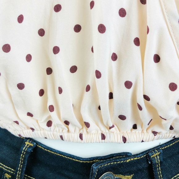 Rue 21 Size XS Polka Dots Bell Sleeve Blouse Top - Picture 7 of 8